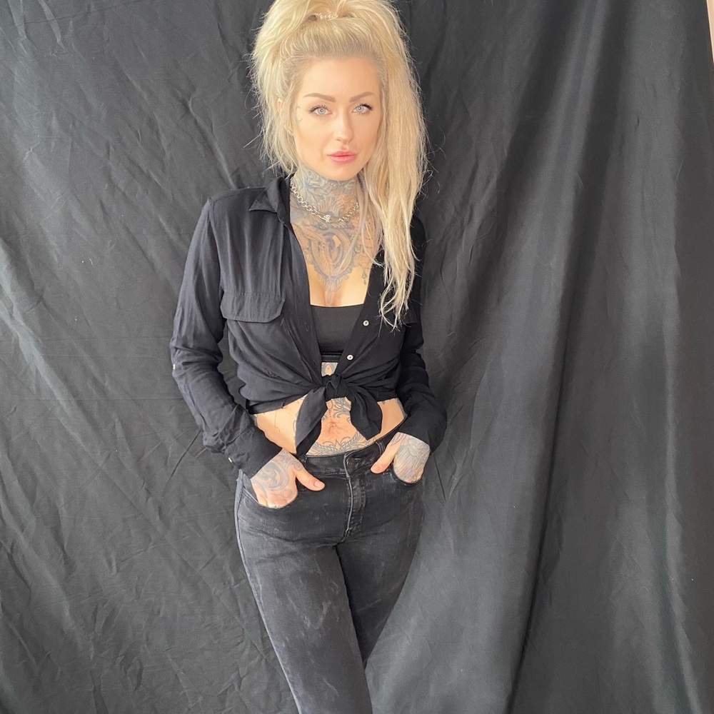 Sheer Button Down with Pockets